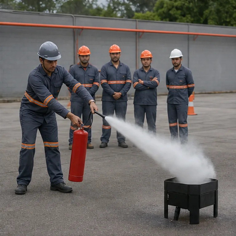 Equipe em exercício prático de prevenção